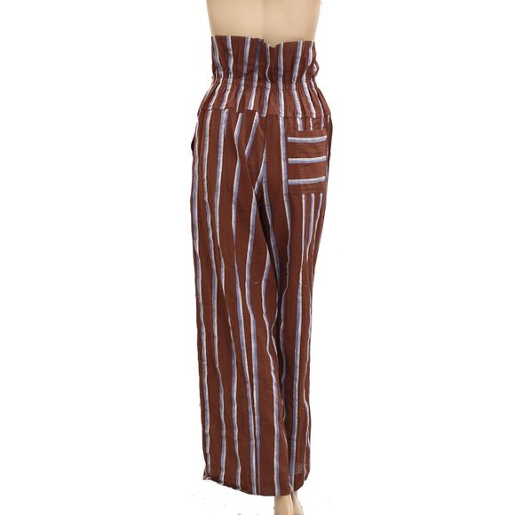 🆕Free People Free-Est Came To Play Striped Pants Embroidered Cotton XS 280065 - Picture 6 of 8